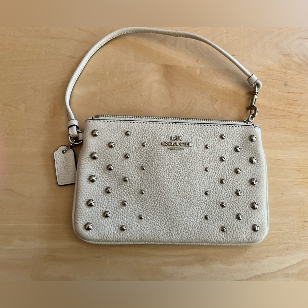 Coach Cream Studded Wristlet - Picture 2 of 9
